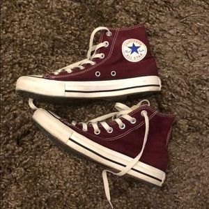 Women’s Maroon Hightop Converse